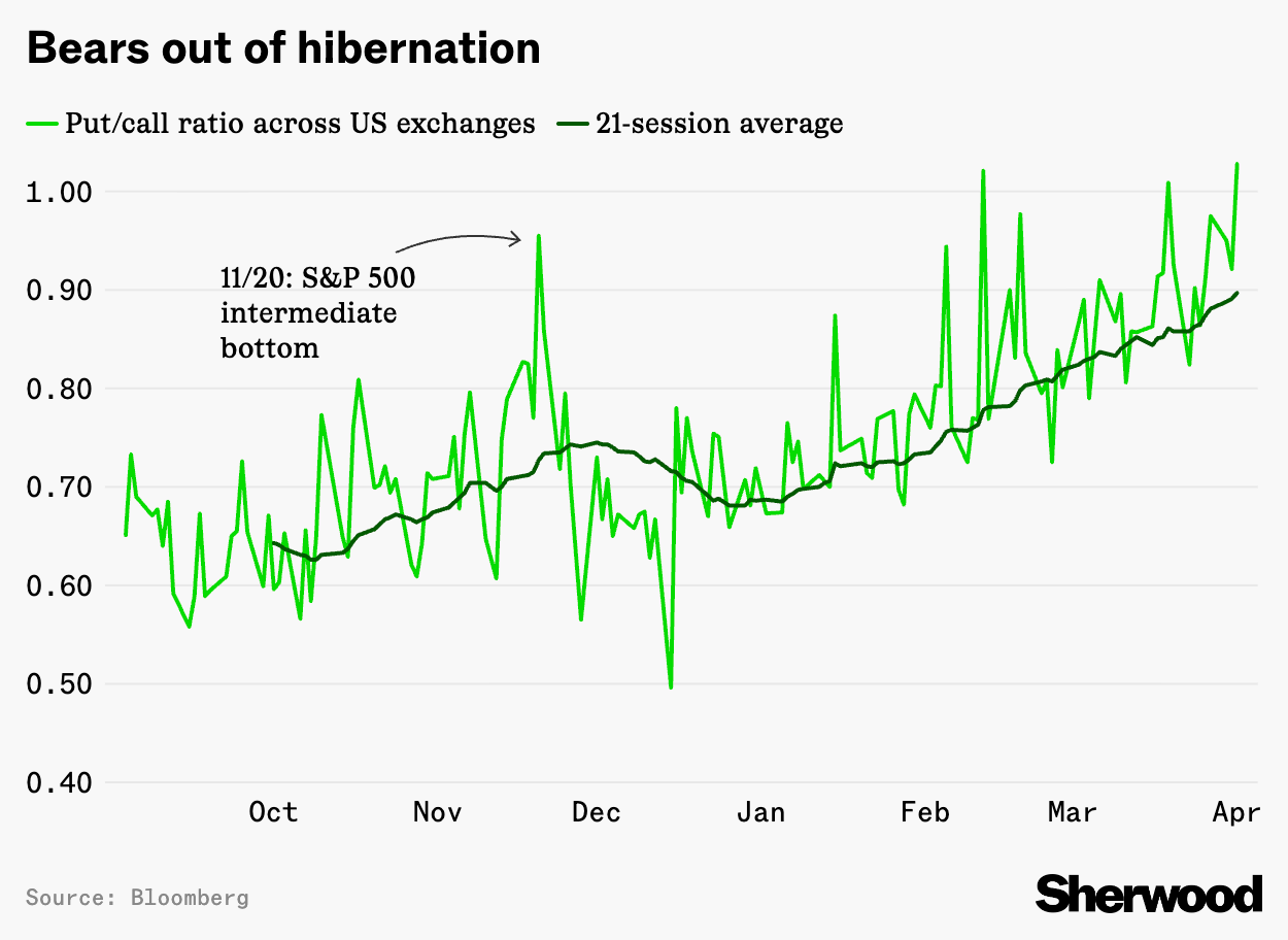 Put/Call Ratio: Bears Are Back in Charge
